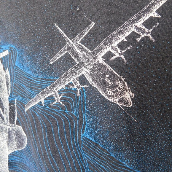 Vintage 80s Fighter Jet C-130 Hercules Faded Shirt Adult XL Single Stitch RARE - Picture 7 of 12